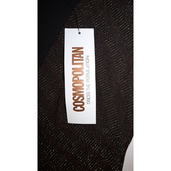 Cosmopolitan Dress The Population Sz XS Copper Gold Maya Metallic Mini Dress - Picture 7 of 9